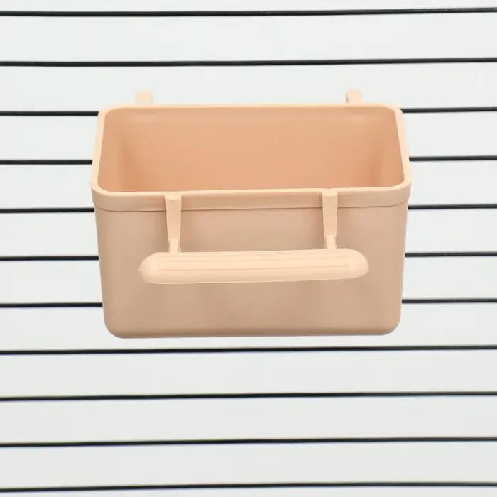 Кормушка для птиц, 8&times;5&times;4.5 см, большая, прямоугольная, в клетку, пластик, бежевая