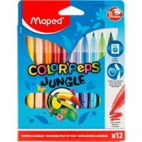 Фломастеры Maped COLOR'PEPS JUNGLE, смываемые,12 цв/наб,845420