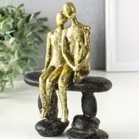 Сувенир полистоун "Абстракция. Парочка на скамейке" золото с серым 15,5х7,5х20,5 см Сувенир полистоун "Абстракция. Парочка на скамейке" золото с серым 15,5х7,5х20,5 см