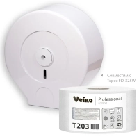 Бумага туалетная д/дисп Veiro Q2 Comf 2сл белая вторич 200м 12рул/уп_T203