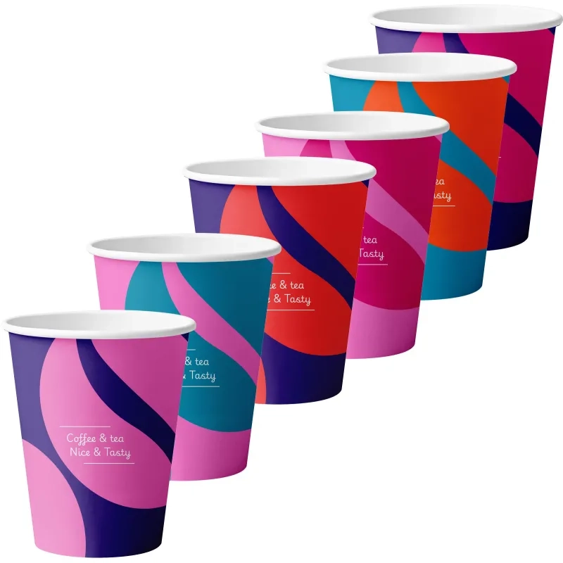 Стакан одноразовый бум. 1-сл Nice&Tasty mix 350 мл d-90 мм 50 шт/уп