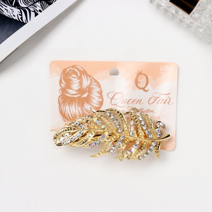 Заколка-автомат Заколка-автомат "Моник" веточка, 9 см, золото