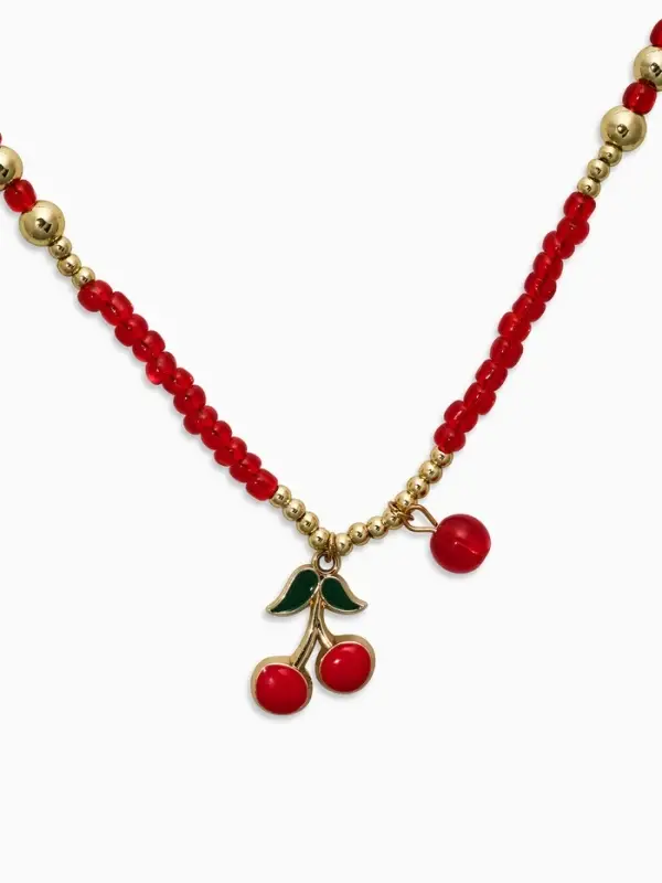 Колье из бисера &laquo;Вишня&raquo;, 40 см, красное в золоте