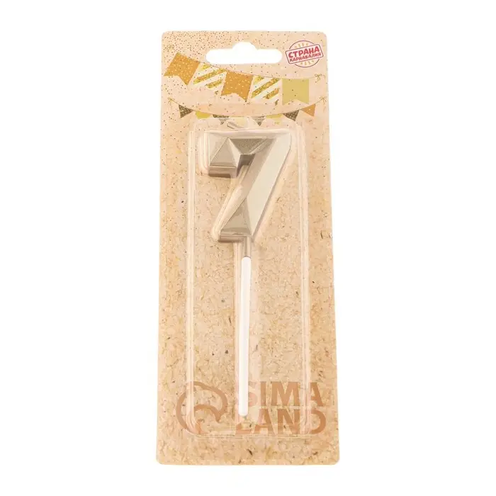 Свеча в торт на шпажке «Алмаз», цифра 7, шампань, 5×2.6 см Свеча в торт на шпажке «Алмаз», цифра 7, шампань, 5×2.6 см