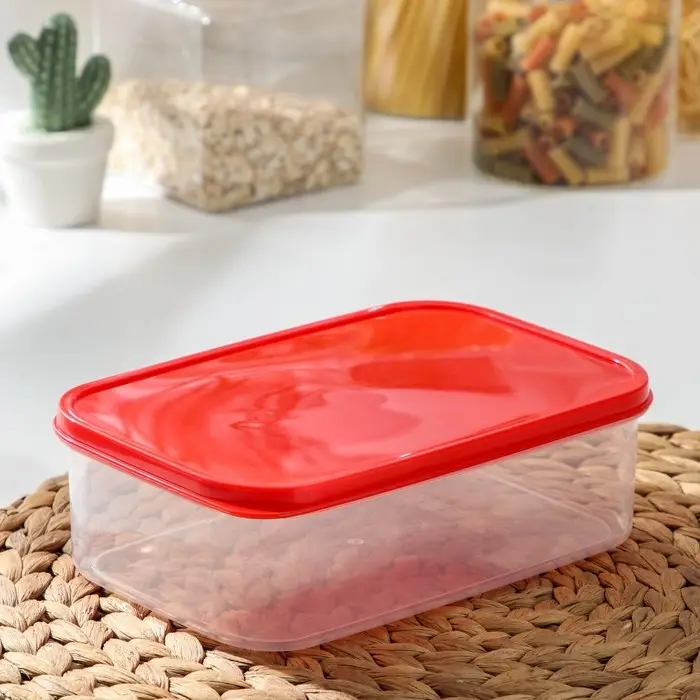 Набор контейнеров пищевых прямоугольных Доляна, 3 шт: 150 мл, 500 мл, 1,2 л, цвет красный Набор контейнеров пищевых прямоугольных Доляна, 3 шт: 150 мл, 500 мл, 1,2 л, цвет красный