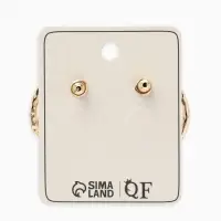 Серьги с жемчугом &laquo;Бусина&raquo;, двойной круг, цвет золото