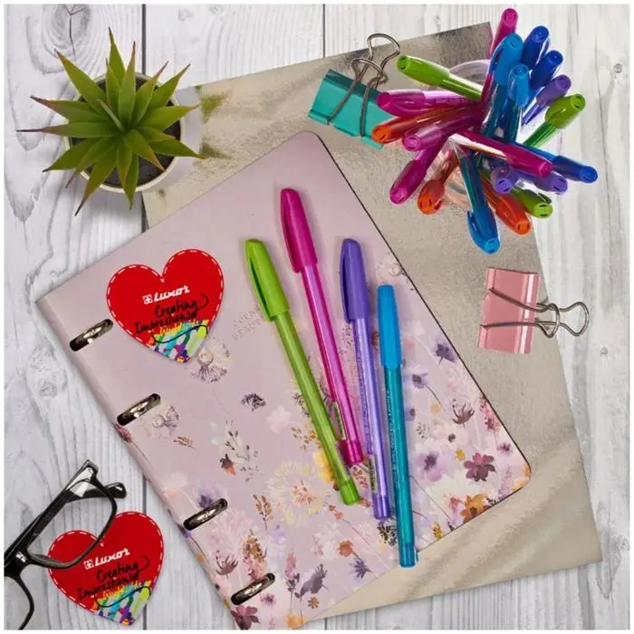 Ручка шариковая Luxor InkGlide 100 Icy синяя, 0,7мм, трехгран, корпус ассорти 16700/50 Tub Ручка шариковая Luxor InkGlide 100 Icy синяя, 0,7мм, трехгран, корпус ассорти 16700/50 Tub