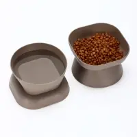 Миска для животных &laquo;КУБ&raquo;, 200 мл, покрытие софт-тач, французский серый