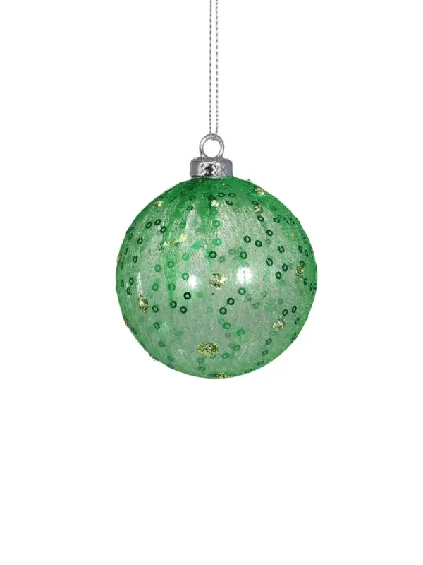 Ёлочные игрушки &laquo;Кейлеб&raquo;, шары новогодние, d=8 см, набор 6 шт., зелёный