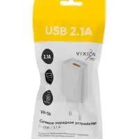 Сетевое зарядное устройство VIXION PRO VH-06, USB, 2.1 А, белый