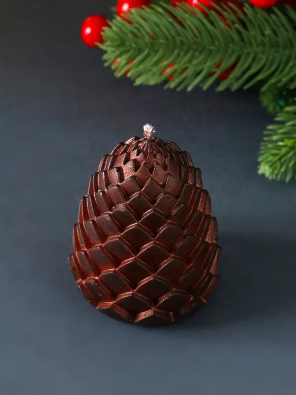 Свеча «Шишка сканди», 58×70 мм, коричневая Свеча «Шишка сканди», 58×70 мм, коричневая