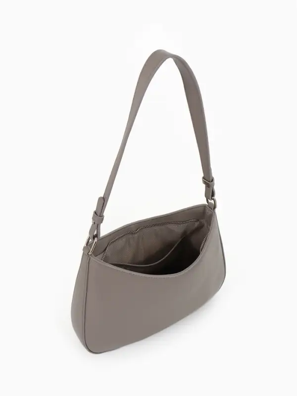 Сумка женская багет TEXTURA на молнии, 28&times;6&times;17 см, серая