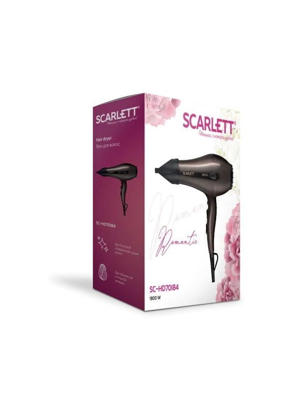 Фен для волос профессиональный с насадкой 1800 Вт SC-HD70I84 Фен для волос профессиональный с насадкой 1800 Вт SC-HD70I84