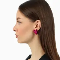 Серьги металл &laquo;Сердце&raquo;, с изгибом, розовые