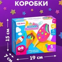 Игровой набор для лепки &laquo;Весёлое мороженое&raquo;, 5 брусков пластилина, аксессуары