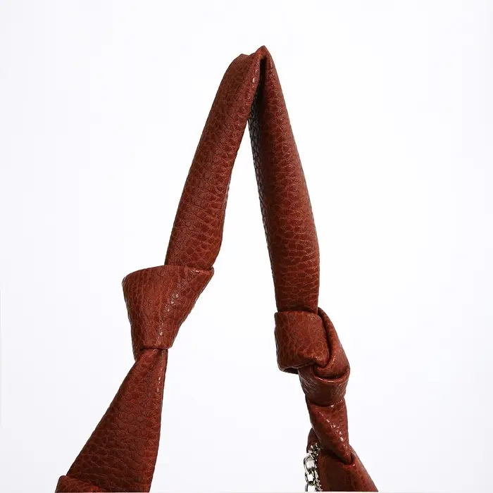 Сумка - мешок женская на молнии, 39&times;11&times;27 см, коричневая