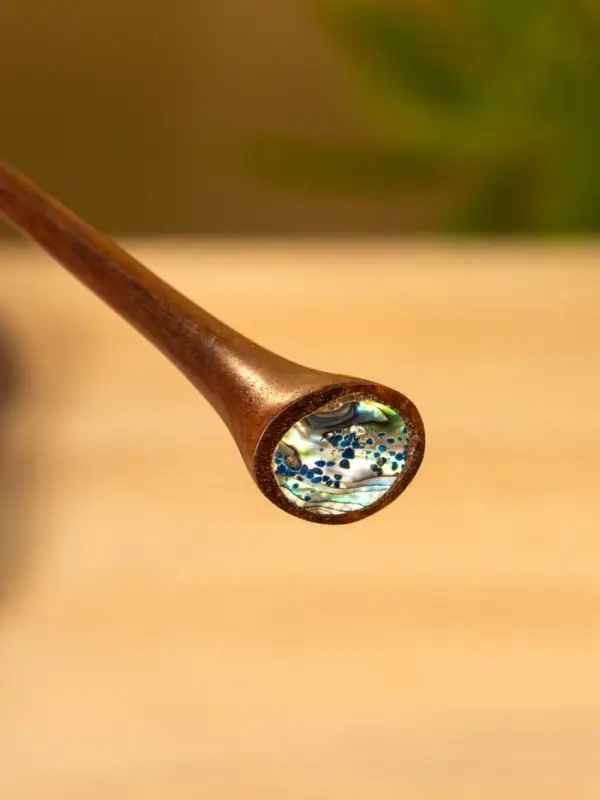 Заколка для волос, 20 см, дерево Соно, ракушка