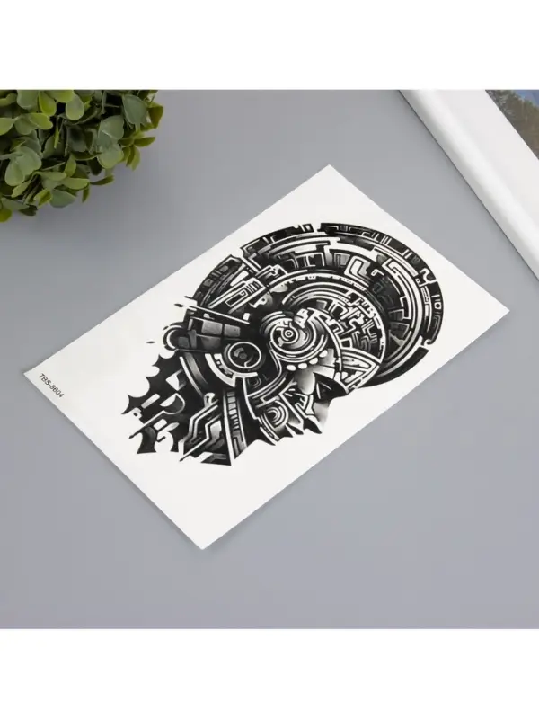 Переводная тату на тело чёрная &laquo;Этно человек&raquo;, 12.3&times;19 см