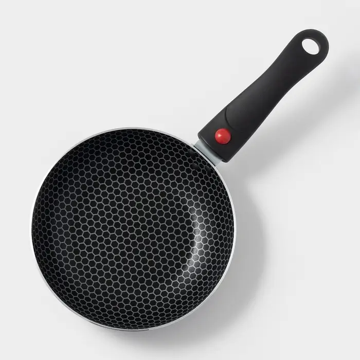 Сковорода Forever, d=18 см, съёмная ручка, стеклянная крышка, антипригарное покрытие, алюминий, чёрная