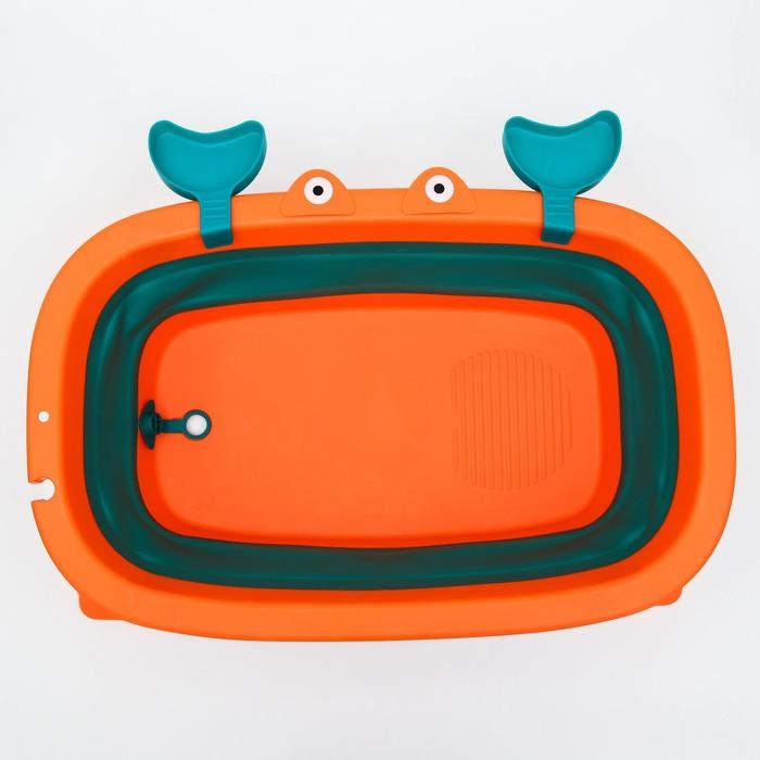Ванночка детская складная со сливом, «Краб», 67 см., цвет бирюзовый/оранжевый Ванночка детская складная со сливом, «Краб», 67 см., цвет бирюзовый/оранжевый