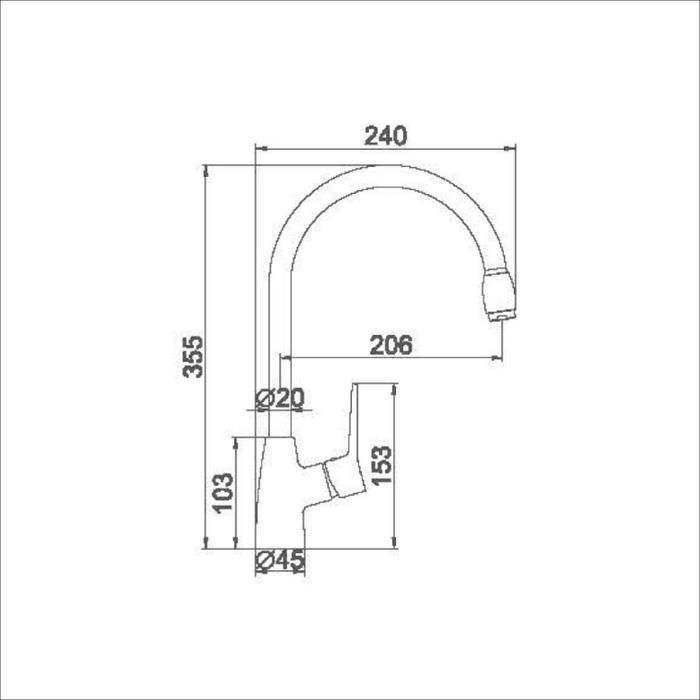 Смеситель для раковины Accoona A55300F, однорычажный, высокий излив, латунь, черный Смеситель для раковины Accoona A55300F, однорычажный, высокий излив, латунь, черный