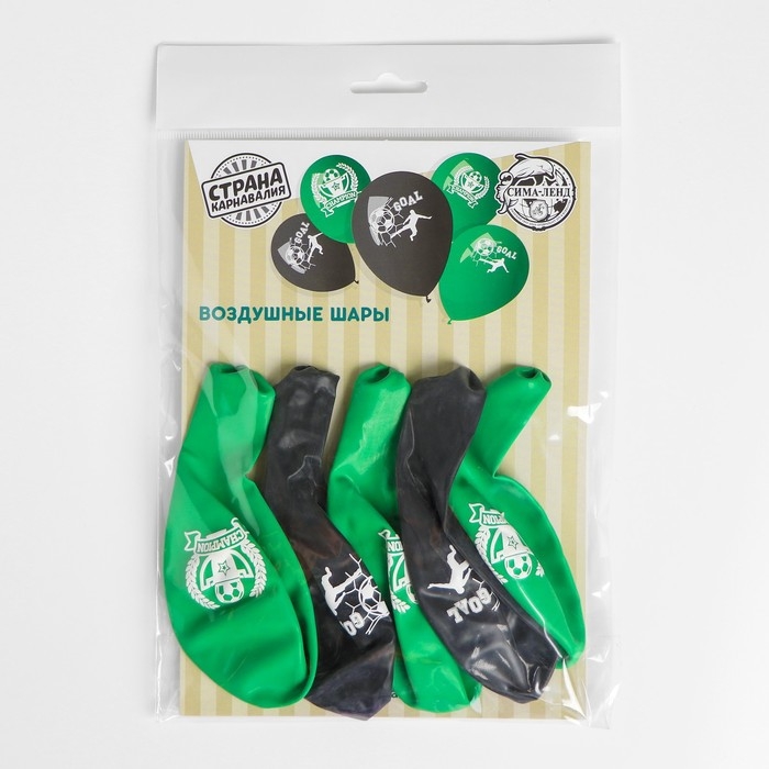 Воздушный шар латексный 12" &laquo;Футбол&raquo;, 5 шт.