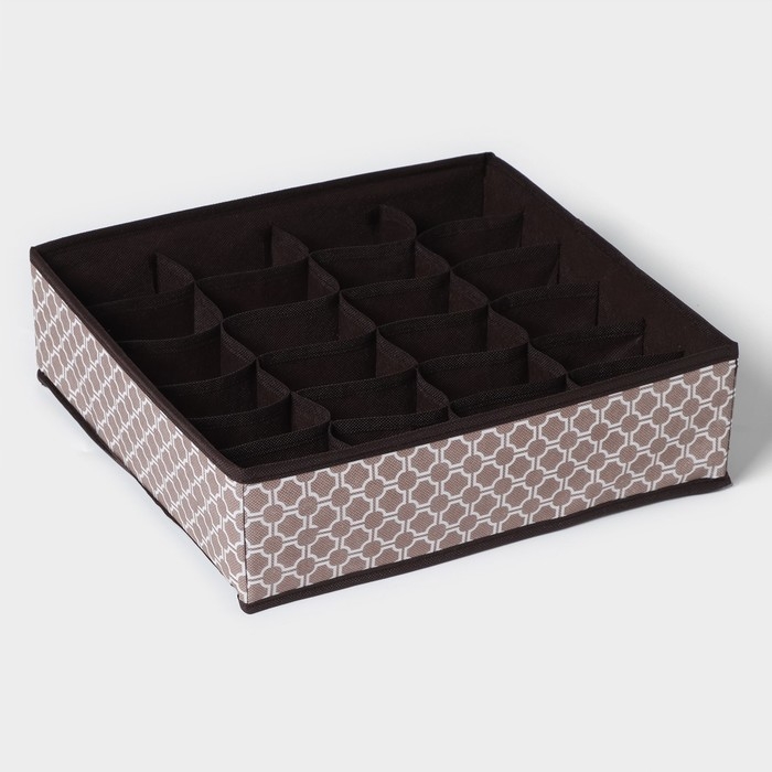 Органайзер для хранения белья Доляна «Браун», 24 ячейки, 30×33×10 см, цвет коричневый Органайзер для хранения белья Доляна «Браун», 24 ячейки, 30×33×10 см, цвет коричневый