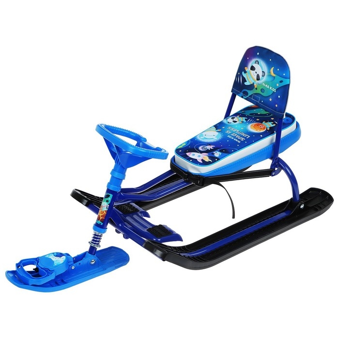 Снегокат «Тимка спорт 4-1», ТС4-1М/К, со спинкой и ремнём безопасности, цвет чёрный/синий Снегокат «Тимка спорт 4-1», ТС4-1М/К, со спинкой и ремнём безопасности, цвет чёрный/синий