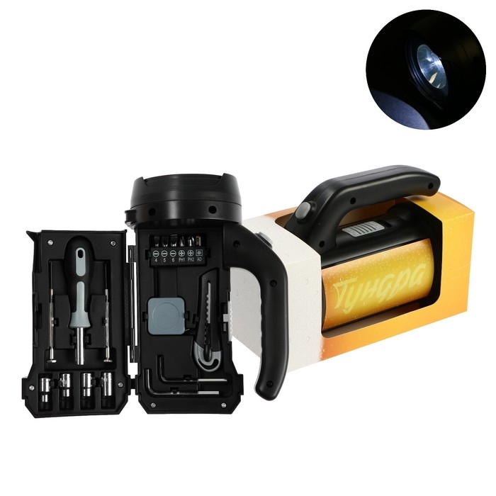 Набор инструментов ТУНДРА, подарочный пластиковый кейс Набор инструментов ТУНДРА, подарочный пластиковый кейс "Фонарь", 17 предметов