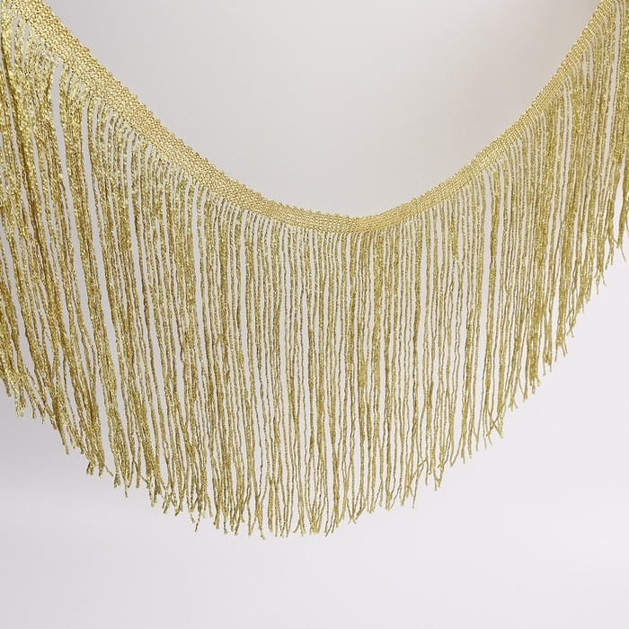 Тесьма декоративная «Бахрома», 20 см, 5 ± 0,5 м, цвет золотой Тесьма декоративная «Бахрома», 20 см, 5 ± 0,5 м, цвет золотой