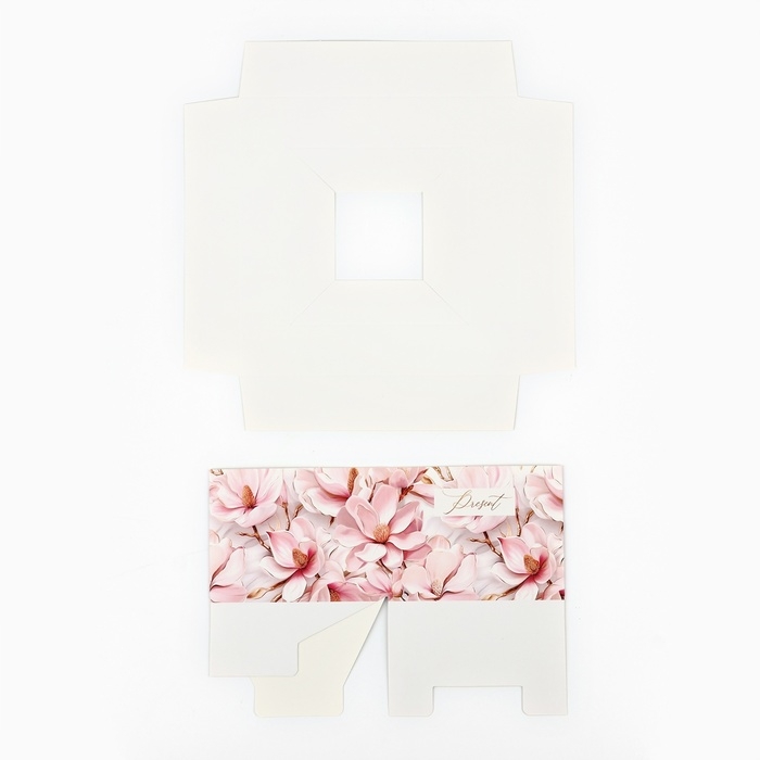 Коробка подарочная складная переноска для цветов, упаковка, «Нежность», 20 x 20 x 4 см Коробка подарочная складная переноска для цветов, упаковка, «Нежность», 20 x 20 x 4 см