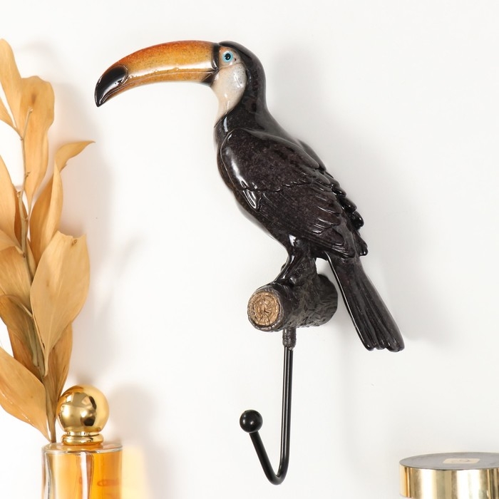 Крючок декоративный полистоун лак Крючок декоративный полистоун лак "Тукан" 16х7,5х23 см