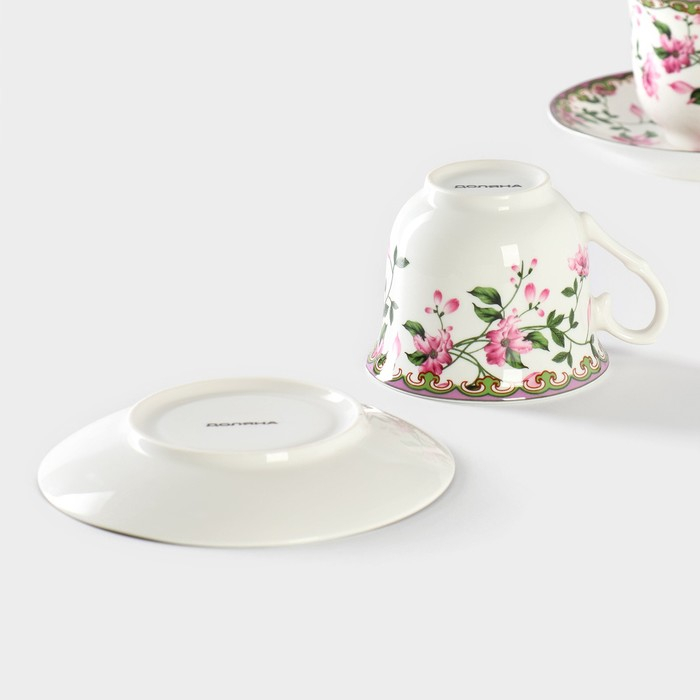 Сервиз фарфоровый чайный Доляна «Бланко», 4 предмета: 2 чашки 220 мл, 2 блюдца d=14,2 см, цвет белый Сервиз фарфоровый чайный Доляна «Бланко», 4 предмета: 2 чашки 220 мл, 2 блюдца d=14,2 см, цвет белый