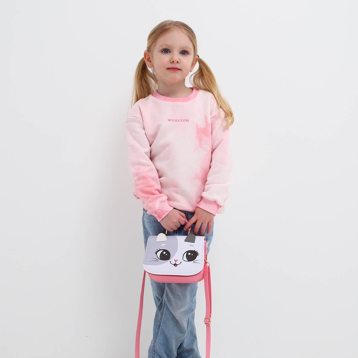 Сумка детская для девочки «Кошечка», с ушками, цвет белый/розовый, 16х6,5х12 см Сумка детская для девочки «Кошечка», с ушками, цвет белый/розовый, 16х6,5х12 см