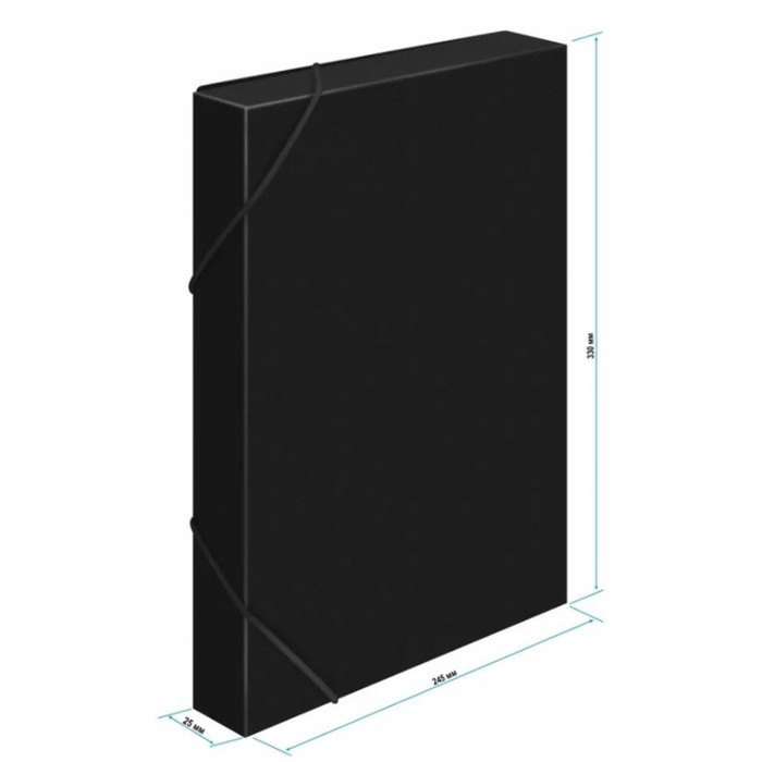 Папка-короб на резинке А4, 500мкм, Calligrata, корешок 25 мм, до 230 листов, тиснение  Папка-короб на резинке А4, 500мкм, Calligrata, корешок 25 мм, до 230 листов, тиснение "песок", черная