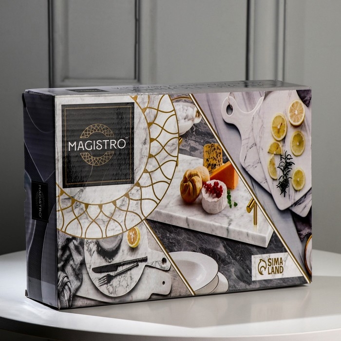 Поднос Magistro Marble, мрамор, 29,5×19,5 см, белый Поднос Magistro Marble, мрамор, 29,5×19,5 см, белый