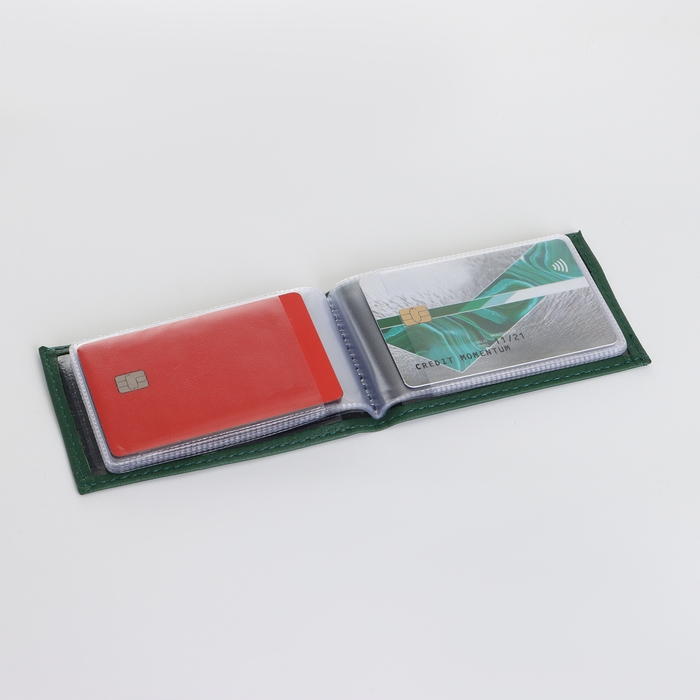 Визитница, 18 карт, цвет тёмно-зелёный Визитница, 18 карт, цвет тёмно-зелёный