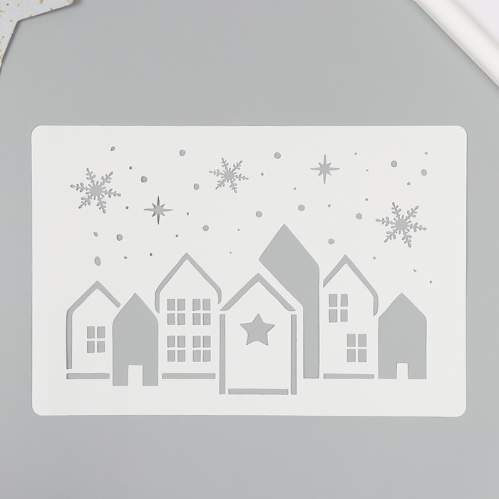 Трафарет пластиковый Трафарет пластиковый "Пряничные домики", размер 16х24 см