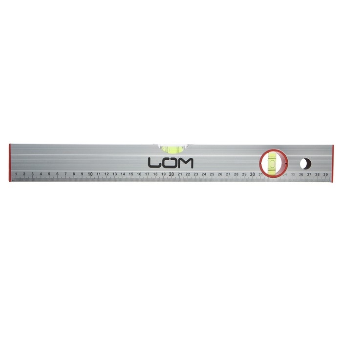 Уровень алюминиевый ЛОМ, 2 глазка, линейка, 400 мм Уровень алюминиевый ЛОМ, 2 глазка, линейка, 400 мм