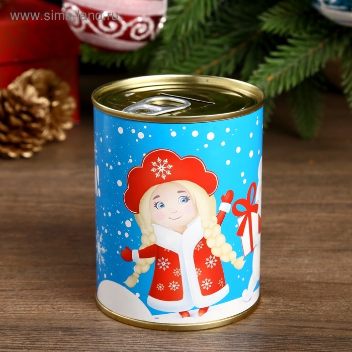 Копилка-банка металл  Копилка-банка металл "С Новым Годом. Дед Мороз" 7,3х9,5 см