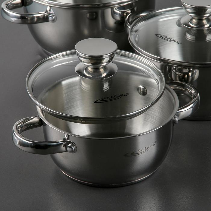 Набор кастрюль «Антея», 3 предмета: 1,5 л, 2 л, 3 л, капсульное дно, подарочная упаковка, индукция Набор кастрюль «Антея», 3 предмета: 1,5 л, 2 л, 3 л, капсульное дно, подарочная упаковка, индукция