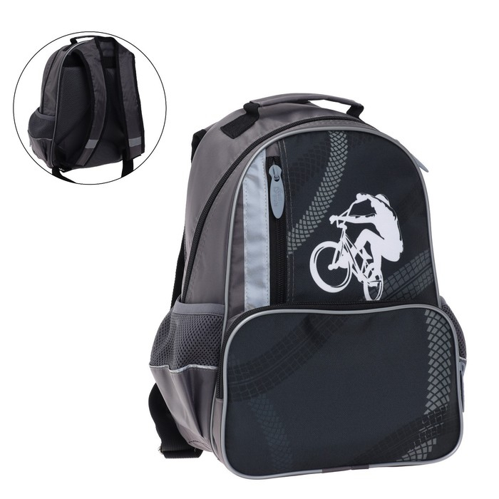 Рюкзак школьный, 37 х 26 х 13 см, эргономичная спинка, Calligrata ОРТ  Рюкзак школьный, 37 х 26 х 13 см, эргономичная спинка, Calligrata ОРТ "Велосипед"