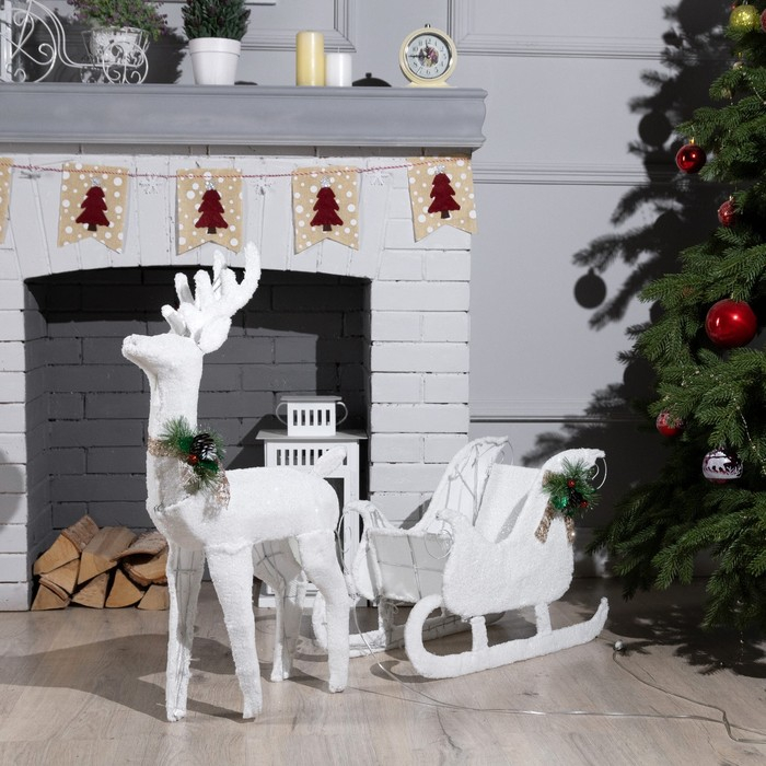 Светодиодная фигура «Олень», 56 × 76 × 15 см, текстиль, металл, 220 В, свечение тёплое белое Светодиодная фигура «Олень», 56 × 76 × 15 см, текстиль, металл, 220 В, свечение тёплое белое