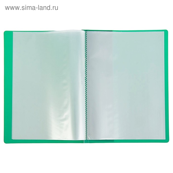 Папка с 20 вкладышами А5, 500 мкм, Calligrata, 9 мм, карман на корешке, зелёная Папка с 20 вкладышами А5, 500 мкм, Calligrata, 9 мм, карман на корешке, зелёная