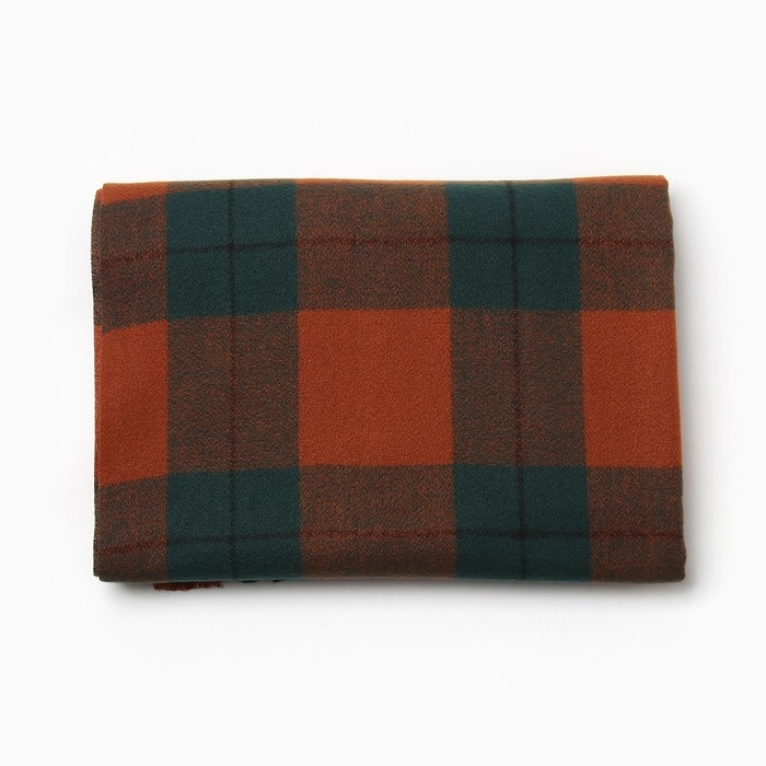 Шарф зимний с кистями MINAKU 65*180 + 3 см клетка