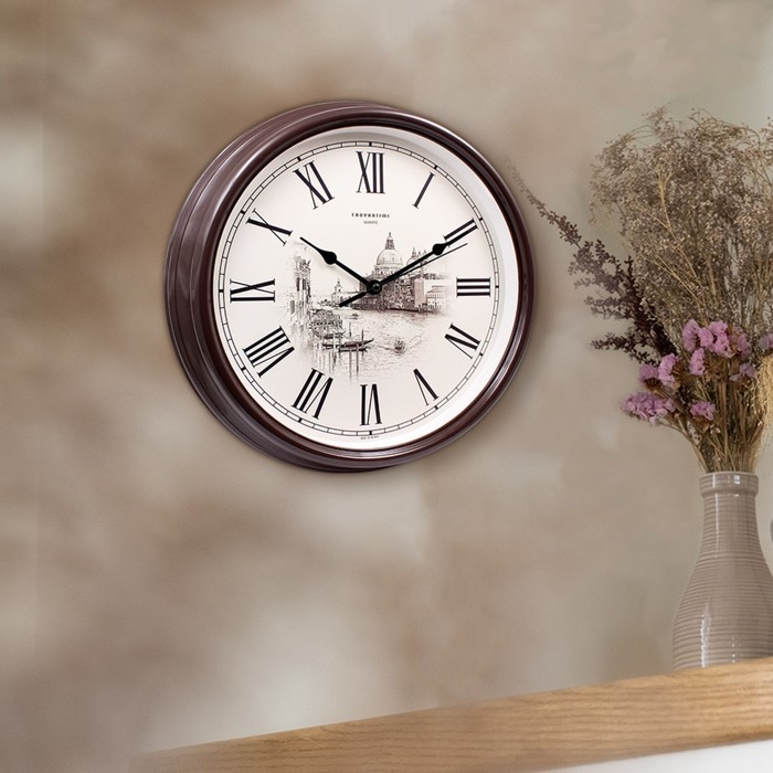 Часы настенные, интерьерные Часы настенные, интерьерные "Город", d-31 см, бесшумные