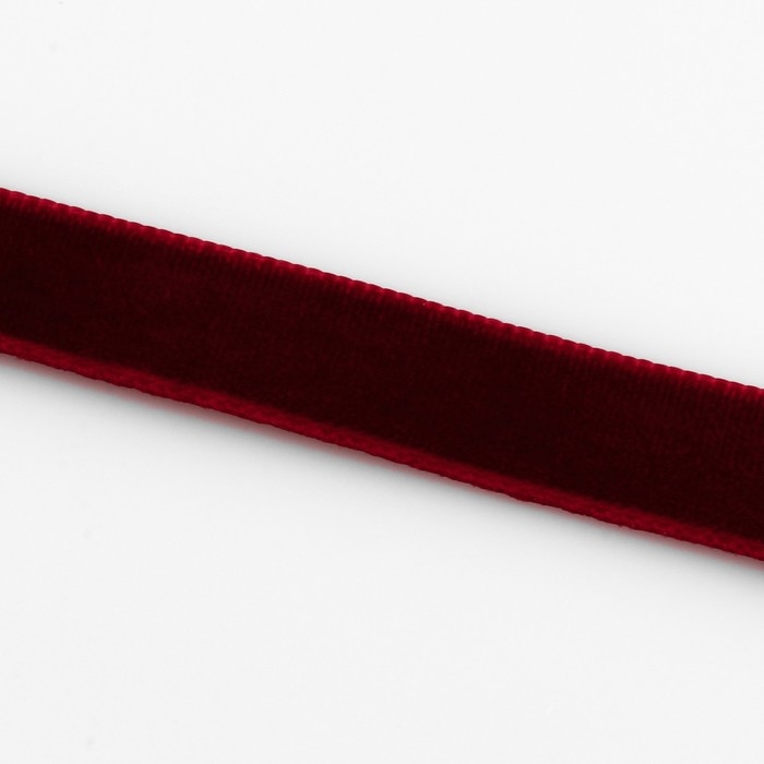 Лента бархатная, 10 мм, 18 ± 1 м, цвет бордовый №43 Лента бархатная, 10 мм, 18 ± 1 м, цвет бордовый №43