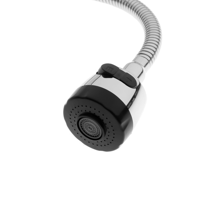 Смеситель для кухни  Смеситель для кухни "ЦС-СМ СМ511710", двухвентильный, гибкий излив, латунь, хром