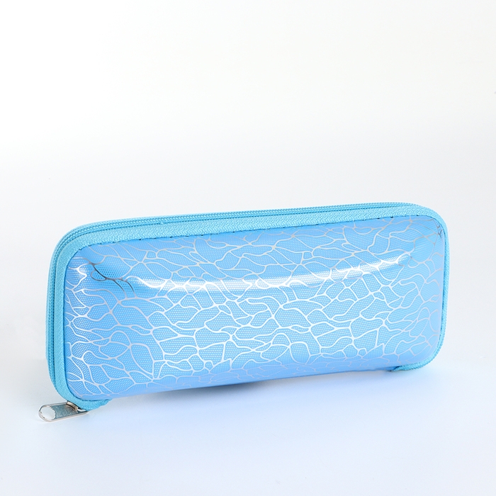 Футляр для очков на молнии, длина 16 см, цвет голубой Футляр для очков на молнии, длина 16 см, цвет голубой