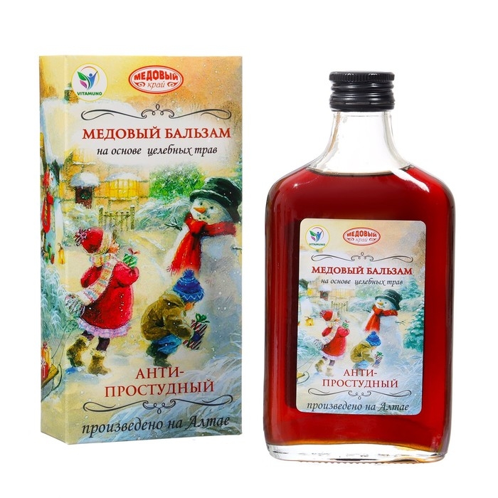 Новый год. Новогодний медовый бальзам алтайский  Новый год. Новогодний медовый бальзам алтайский "Анти-простудный", 250 мл